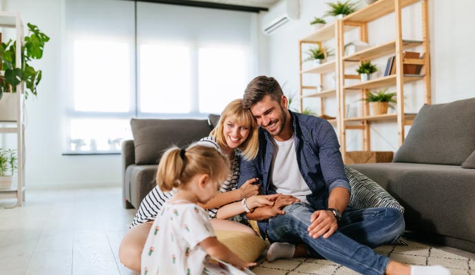 Family enjoying in a fresh indoor environment.