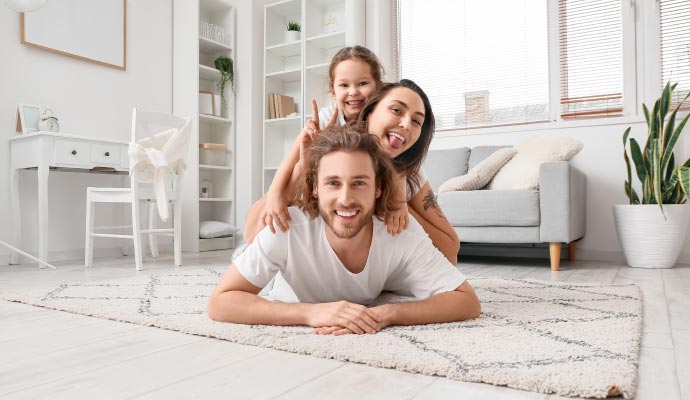 Happy family playing together