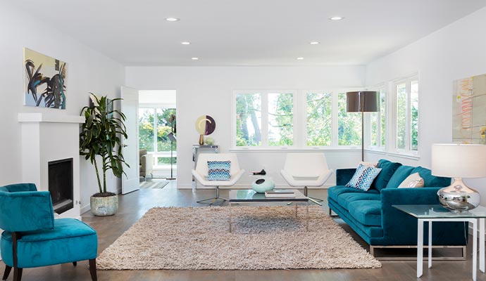 Clean living room area
