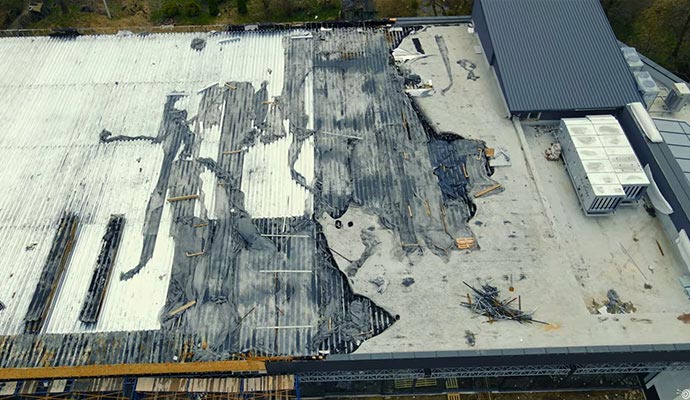 Commercial roof damage