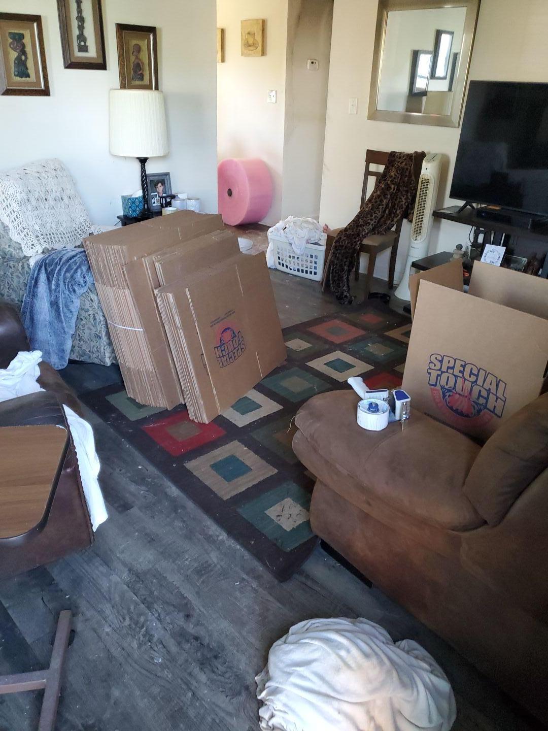 We secure the homeowner’s belongings, preparing them for cleaning and safe storage until the property is ready for move‑back.
