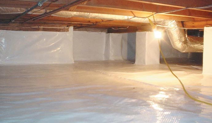 Newly encapsulated crawl space