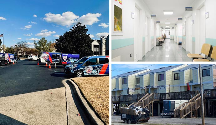 Collage of different commercial industries