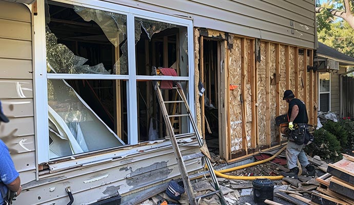 Inspecting storm damaged property Inspecting storm damaged property