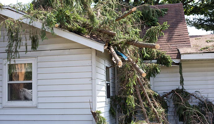 Tornado damaged house