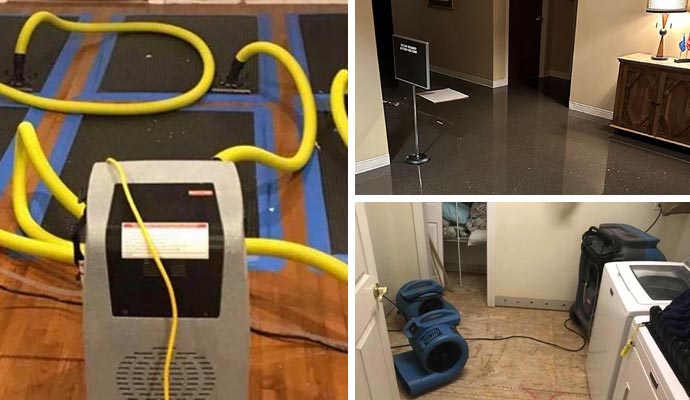 Water damage restoration service collage