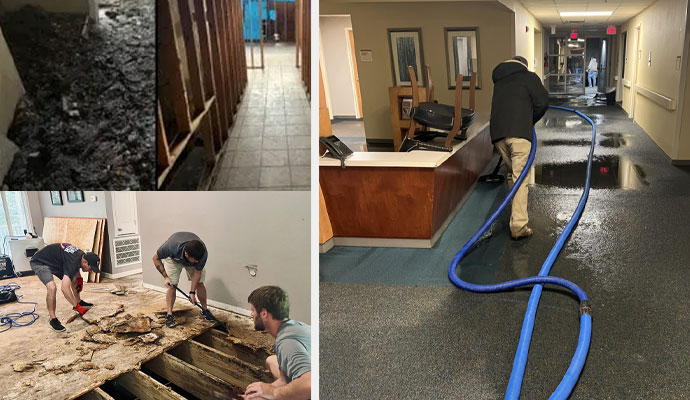 Commercial water, fire and mold damage restoration service